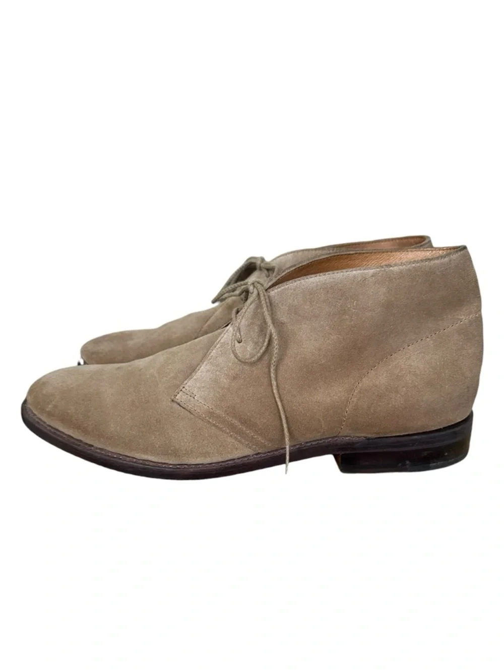 J.CREW Bennett Suede Chukka Boots Tan Leather Lace Up Minimalist Classic‎ 10.5